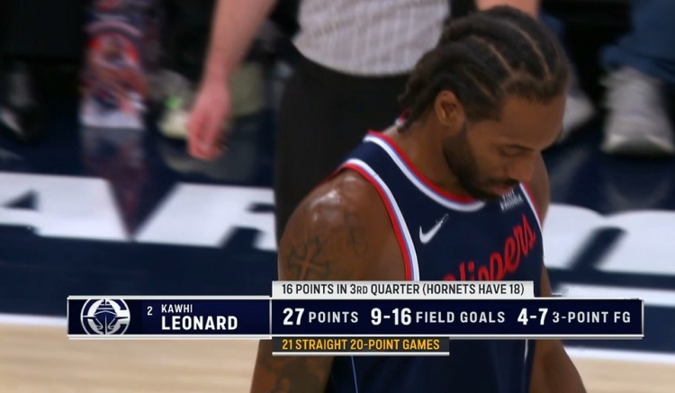 开云体育移动版-机器人！伦纳德半节独得16分 完成连续21场得分20+